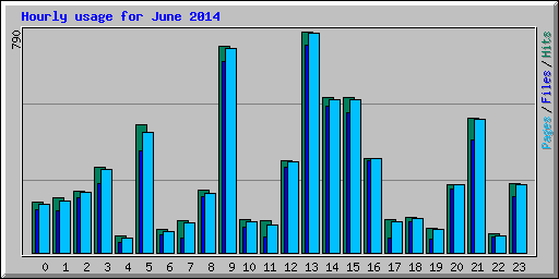 Hourly usage for June 2014